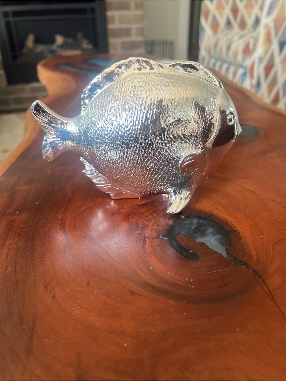 Silver Fish Figurine Decorative Accent - Brand